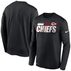 Men's Kansas City Chiefs 2020 Black Sideline Impact Legend Performance Long Sleeve T-Shirt. 
