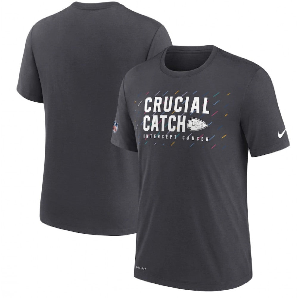 Men's Kansas City Chiefs Charcoal 2021 Crucial Catch Performance T-Shirt 