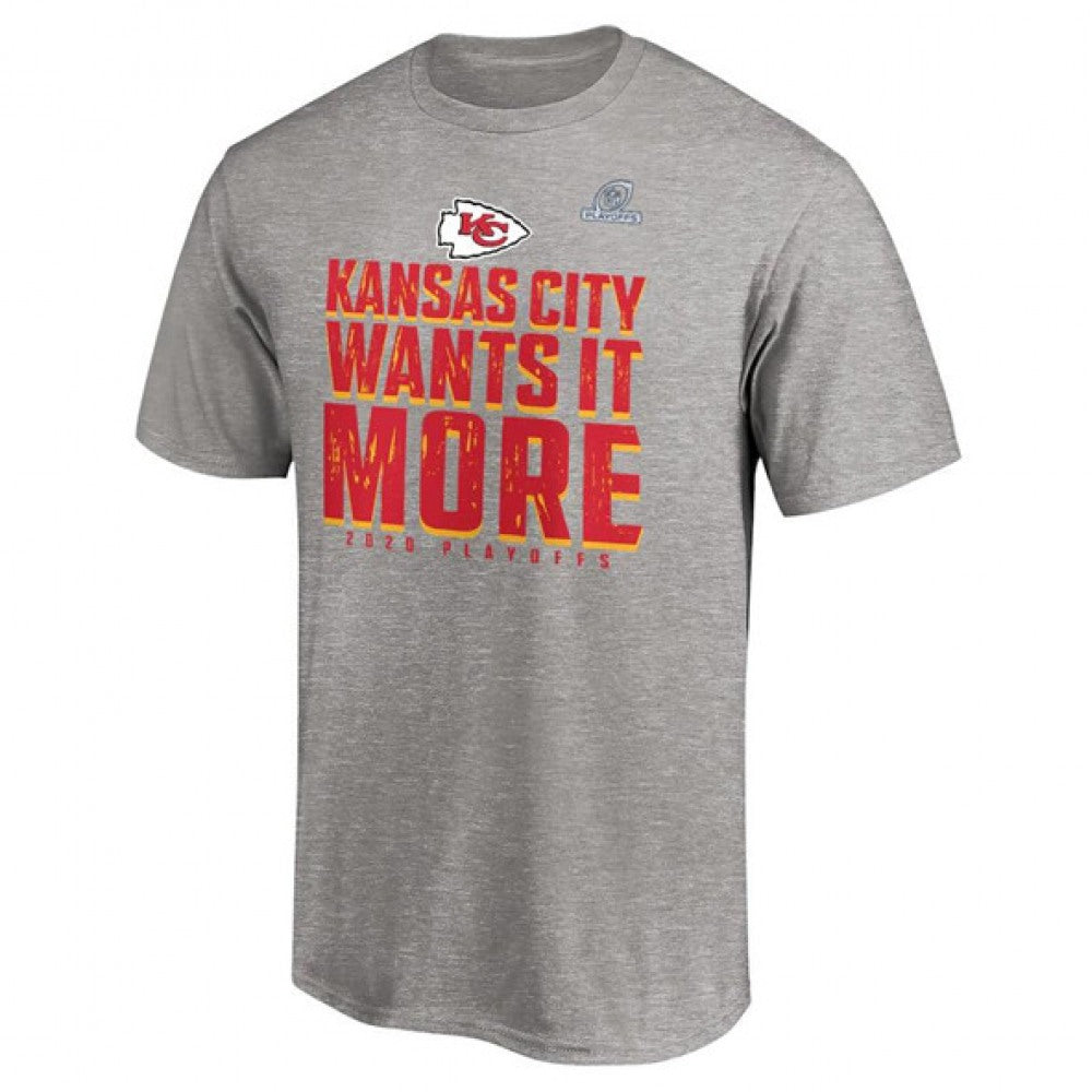 Men's Kansas City Chiefs Heather Gray 2020 NFL Playoffs Bound NFL T-Shirt 