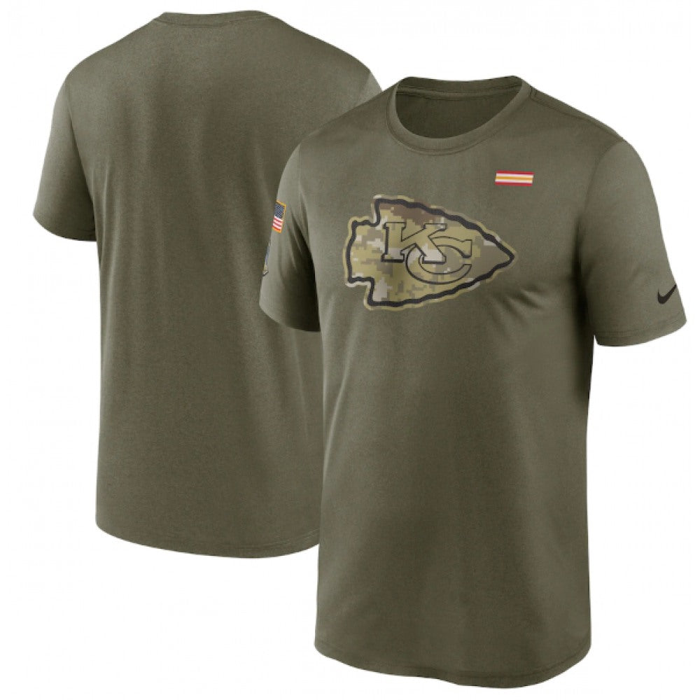 Men's Kansas City Chiefs 2021 Olive Salute To Service Legend Performance T-Shirt 
