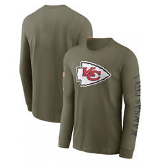 Men's Kansas City Chiefs Olive 2022 Salute to Service Long Sleeve T-Shirt 