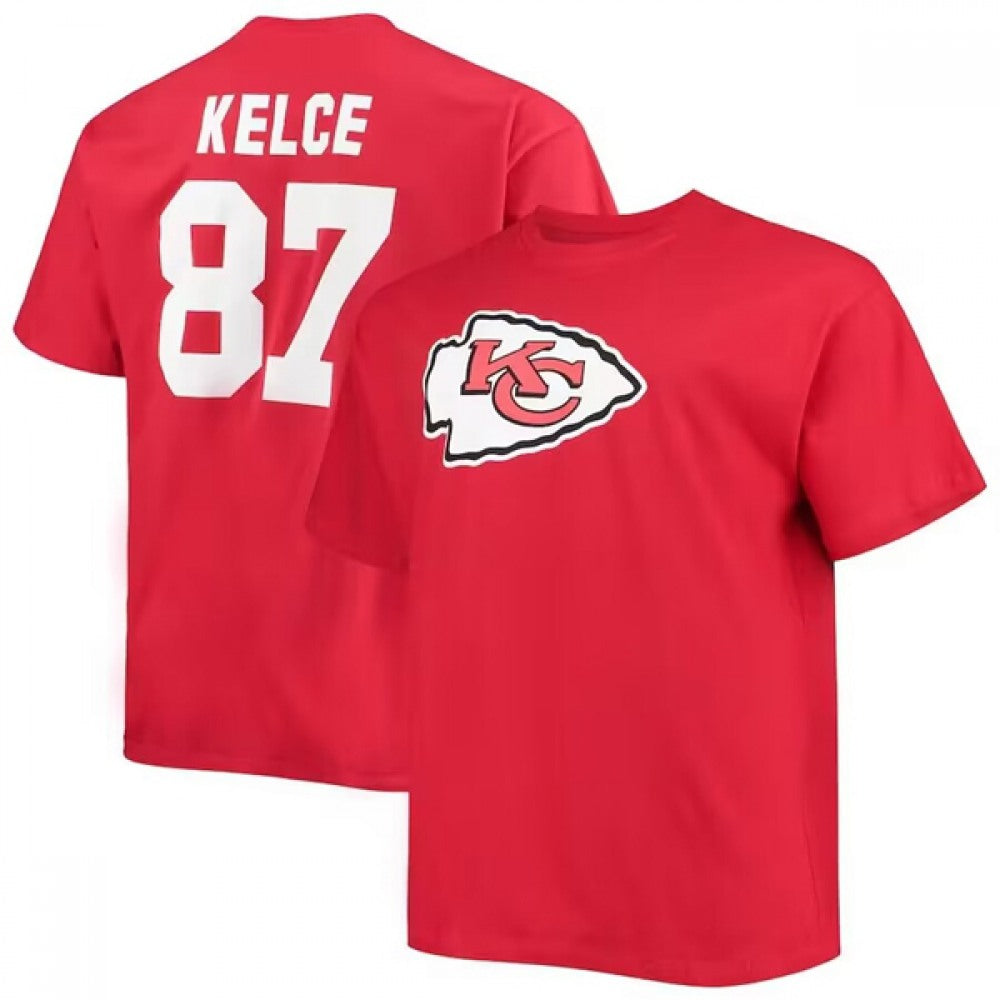 Men's Kansas City Chiefs #87 Travis Kelce Red Big & Tall T-Shirt 