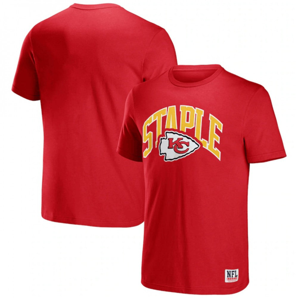 Men's Kansas City Chiefs x Staple Red Logo Lockup T-Shirt 