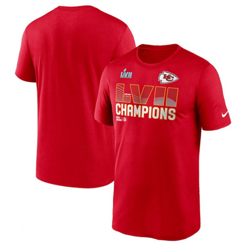 Men's Kansas City Chiefs Red Super Bowl LVII Champions Essential T-Shirt 