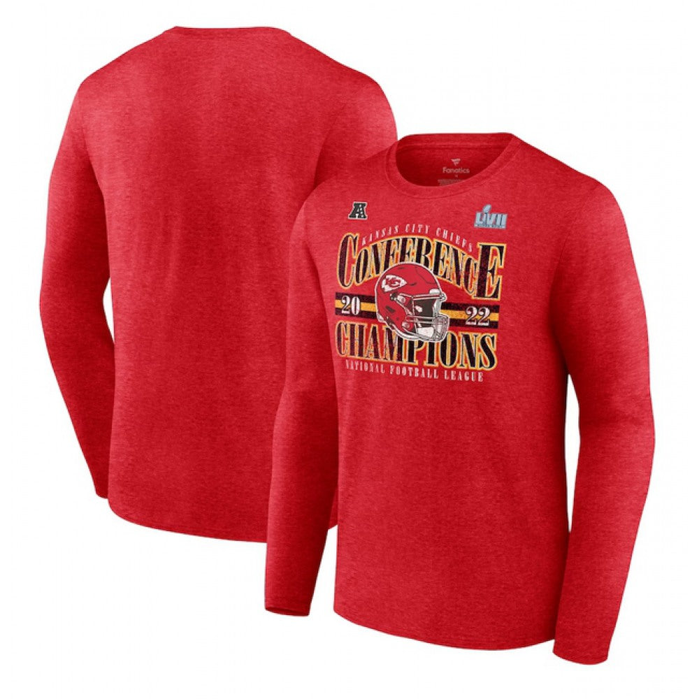 Men's Kansas City Chiefs Red 2022 AFC Champions Banner Worthy Long Sleeve T-Shirt 