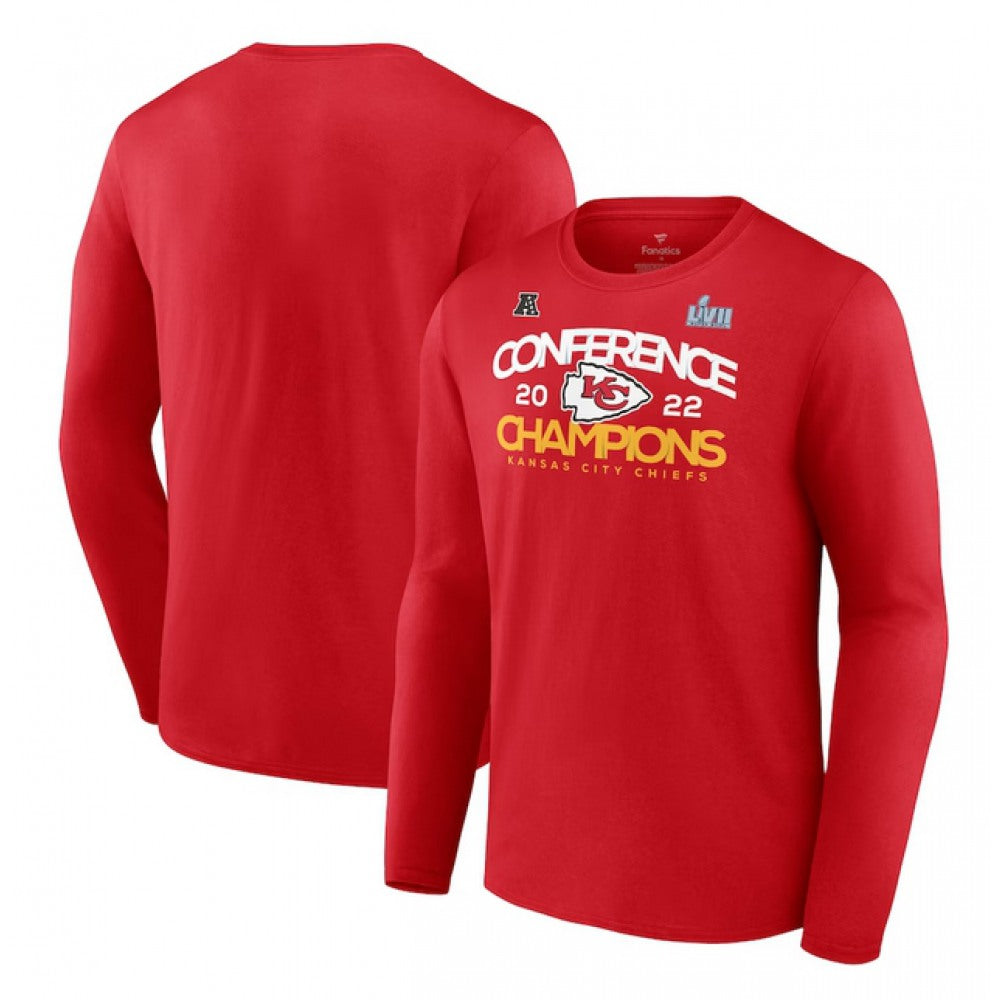 Men's Kansas City Chiefs Red 2022 AFC Champions Shadow Cast Long Sleeve T-Shirt 
