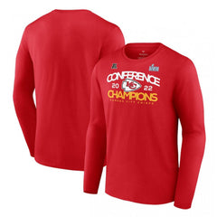 Men's Kansas City Chiefs Red 2022 AFC Champions Shadow Cast Long Sleeve T-Shirt 
