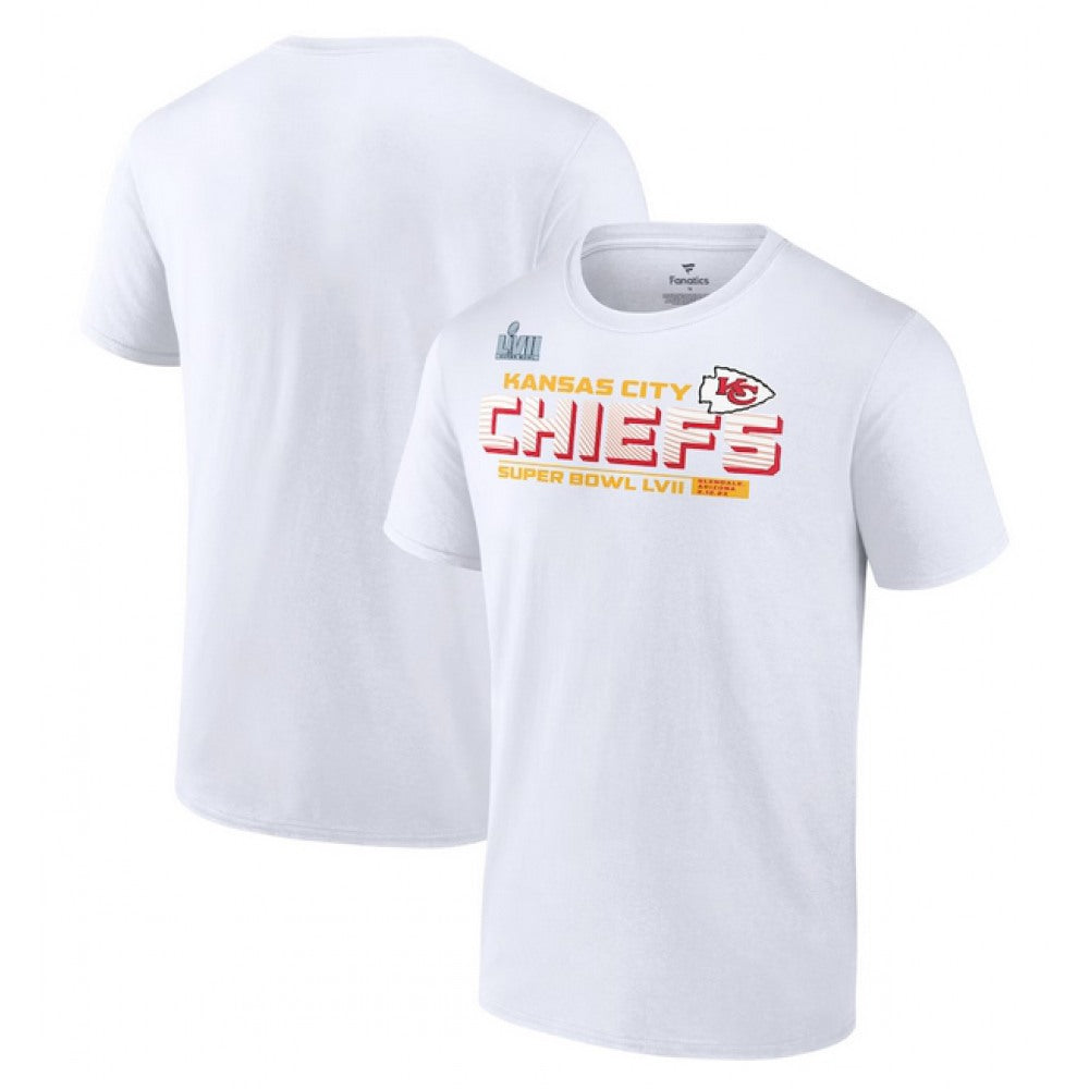 Men's Kansas City Chiefs White Super Bowl LVII Vivid Striations T-Shirt 