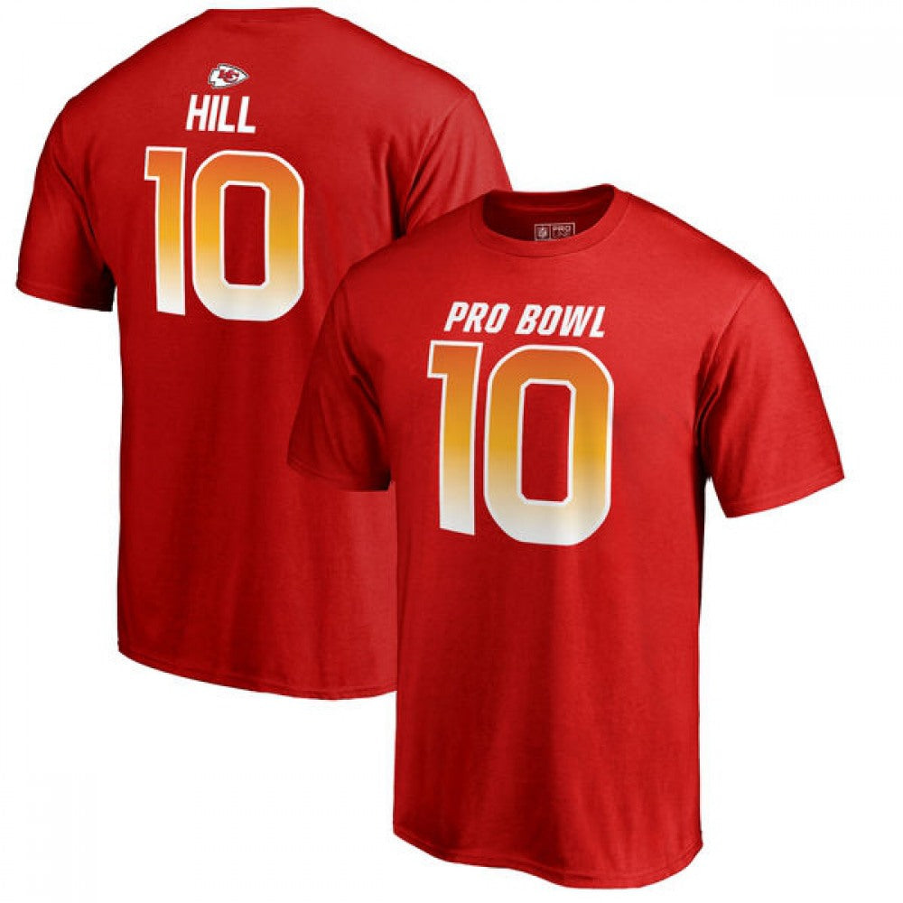 Chiefs #10 Tyreek Hill AFC Pro Line 2018 NFL Pro Bowl Red T-Shirt 