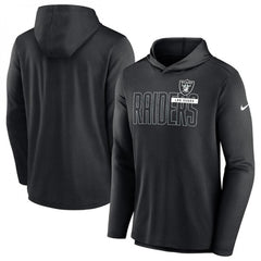 Men's Las Vegas Raiders Black Lightweight Performance Hoodie Long Sleeve T-Shirt 