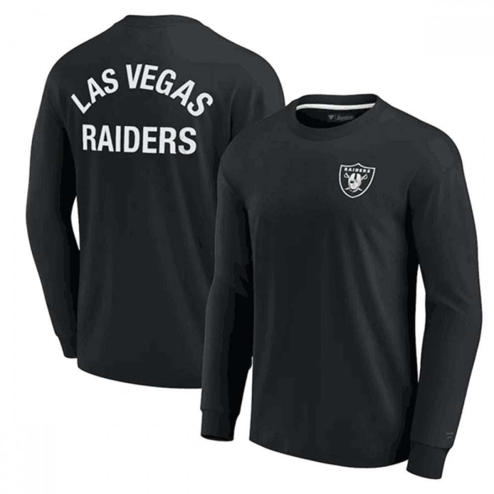 Men's Las Vegas Raiders Black Signature Unisex Super Soft Long Sleeve T-Shirt 