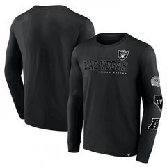 Men's Las Vegas Raiders Black High Whip Pitcher Long Sleeve T-Shirt 