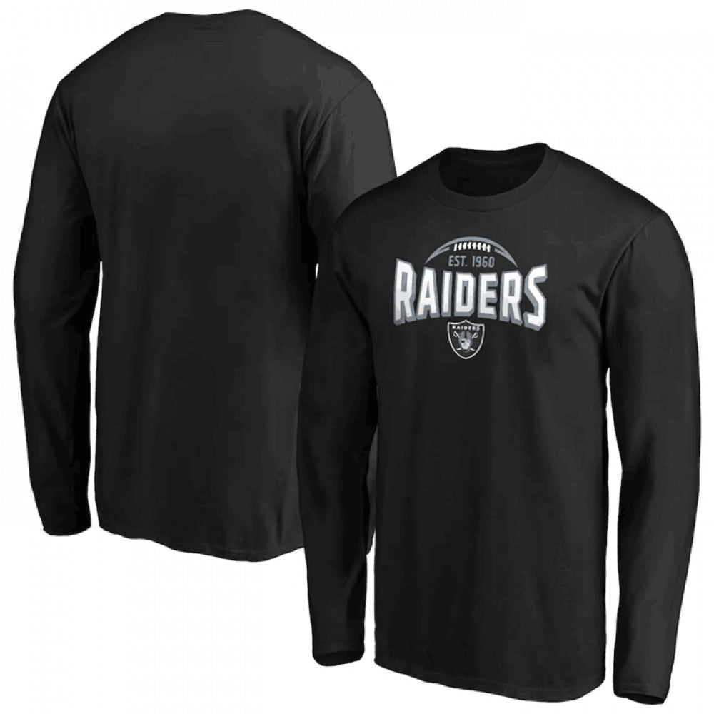 Men's Las Vegas Raiders Black Clamp Down Long Sleeve T-Shirt 
