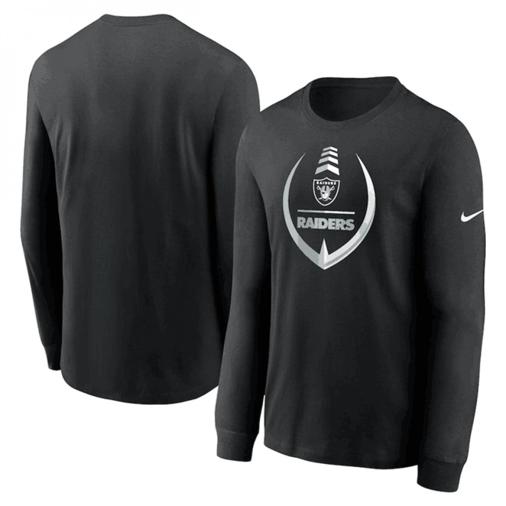 Men's Las Vegas Raiders Black Icon Legend Performance Long Sleeve T-Shirt 
