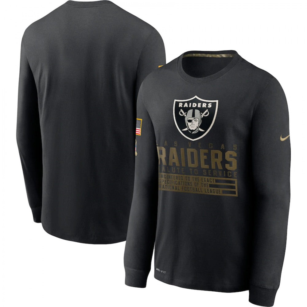 Men's Las Vegas Raiders 2020 Black Sideline Impact Legend Performance Long Sleeve T-Shirt 