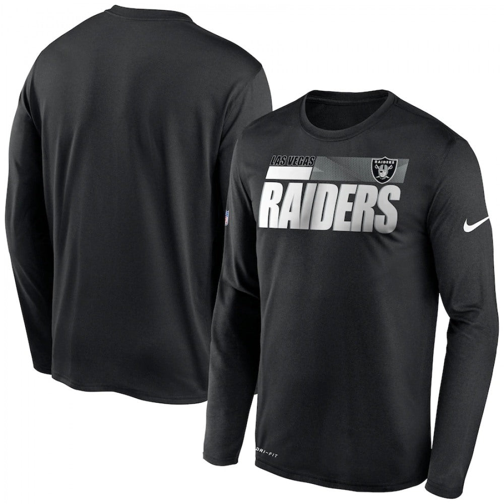 Men's Las Vegas Raiders 2020 Black Sideline Impact Legend Performance Long Sleeve T-Shirt 