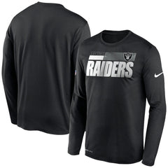 Men's Las Vegas Raiders 2020 Black Sideline Impact Legend Performance Long Sleeve T-Shirt 