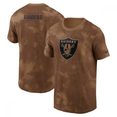Men's Las Vegas Raiders 2023 Brown Salute To Service Sideline T-Shirt 