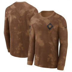 Men's Las Vegas Raiders Brown 2023 Salute To Service Long Sleeve T-Shirt 