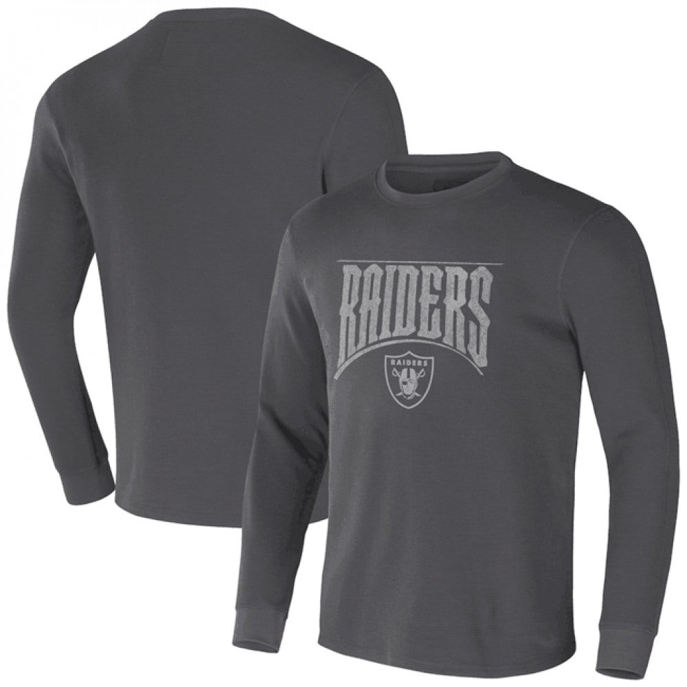 Men's Las Vegas Raiders X Darius Rucker Collection Charcoal Long Sleeve Thermal T-Shirt 
