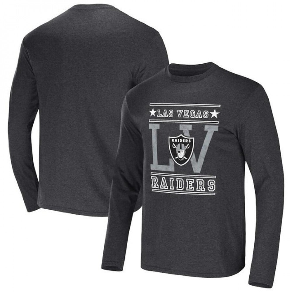 Men's Las Vegas Raiders Heathered Charcoal x Darius Rucker Collection Long Sleeve T-Shirt 