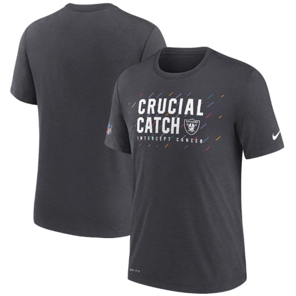 Men's Las Vegas Raiders Charcoal 2021 Crucial Catch Performance T-Shirt 