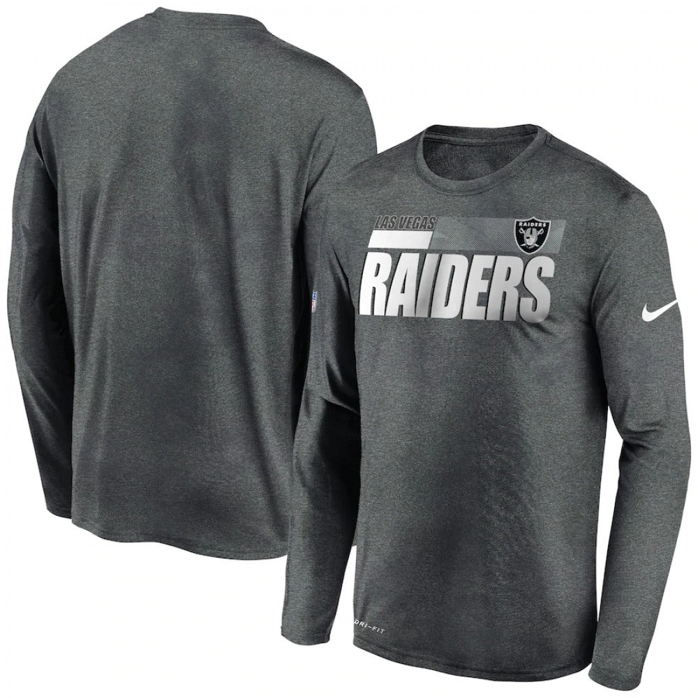 Men's Las Vegas Raiders 2020 Grey Sideline Impact Legend Performance Long Sleeve T-Shirt 
