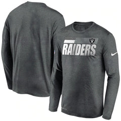 Men's Las Vegas Raiders 2020 Grey Sideline Impact Legend Performance Long Sleeve T-Shirt 