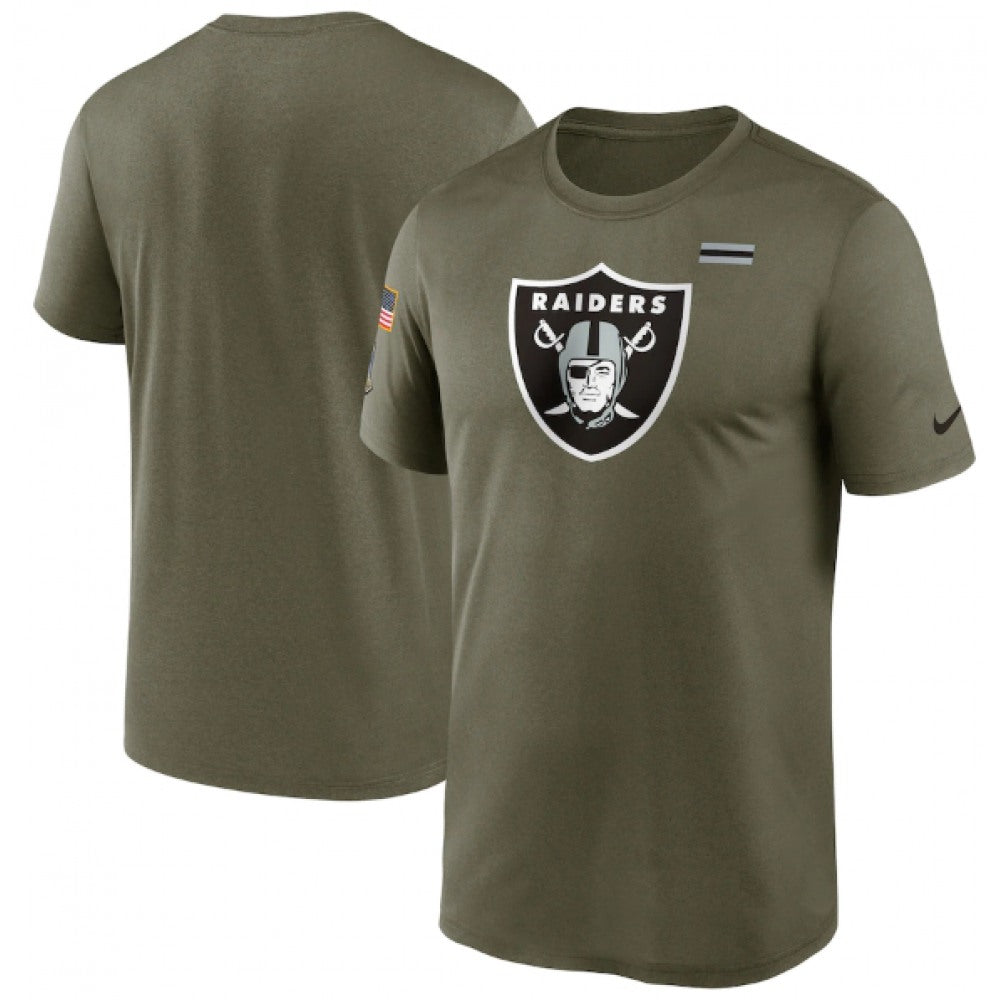 Men's Las Vegas Raiders 2021 Olive Salute To Service Legend Performance T-Shirt 