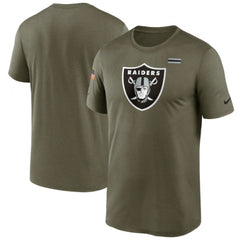 Men's Las Vegas Raiders 2021 Olive Salute To Service Legend Performance T-Shirt 