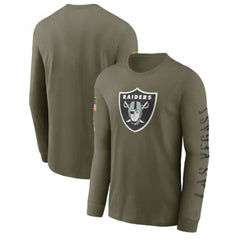 Men's Las Vegas Raiders Olive 2022 Salute to Service Long Sleeve T-Shirt 