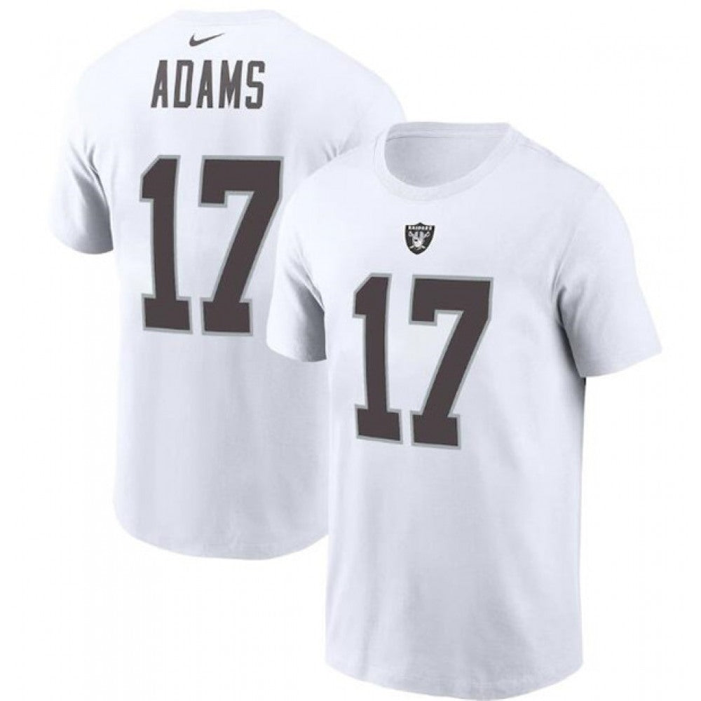 Men's Las Vegas Raiders #17 Davante Adams 2022 White Name & Number T-Shirt 