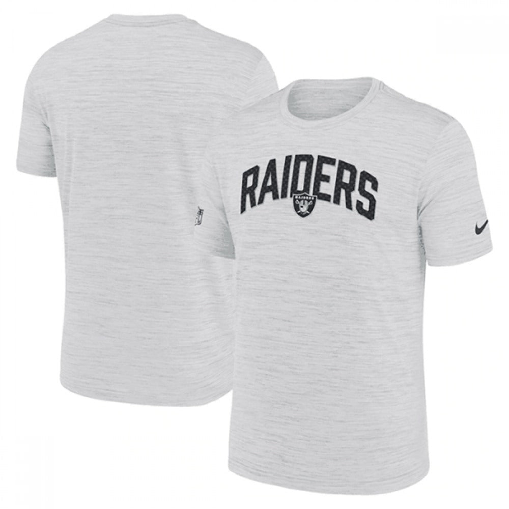 Men's Las Vegas Raiders White Sideline Velocity Stack Performance T-Shirt 