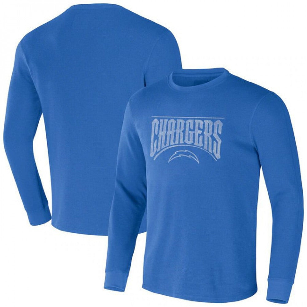 Men's Los Angeles Chargers X Darius Rucker Collection Blue Long Sleeve Thermal T-Shirt 