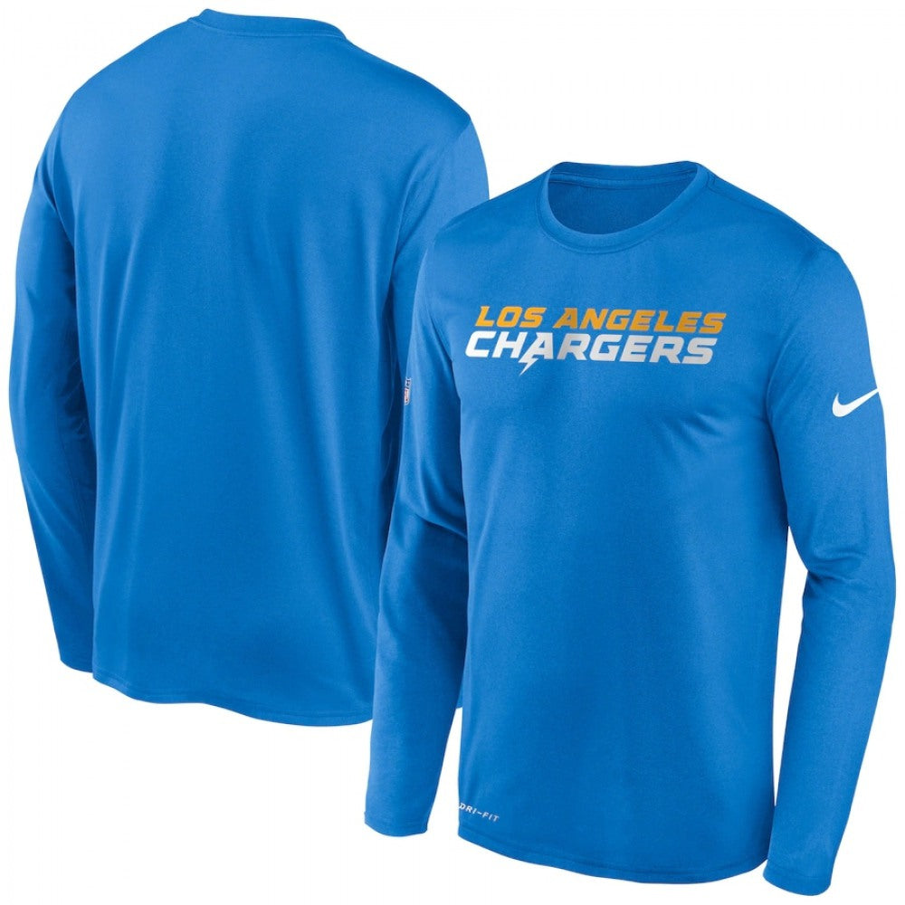 Men's Los Angeles Chargers 2020 Blue Sideline Impact Legend Performance Long Sleeve T-Shirt 
