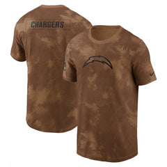 Men's Los Angeles Chargers 2023 Brown Salute To Service Sideline T-Shirt 