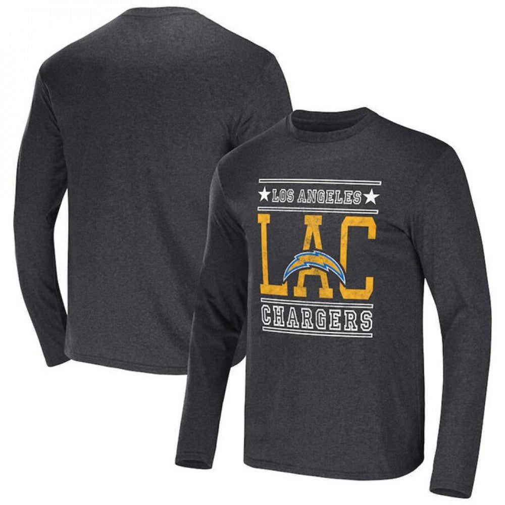 Men's Los Angeles Chargers Heathered Charcoal x Darius Rucker Collection Long Sleeve T-Shirt 