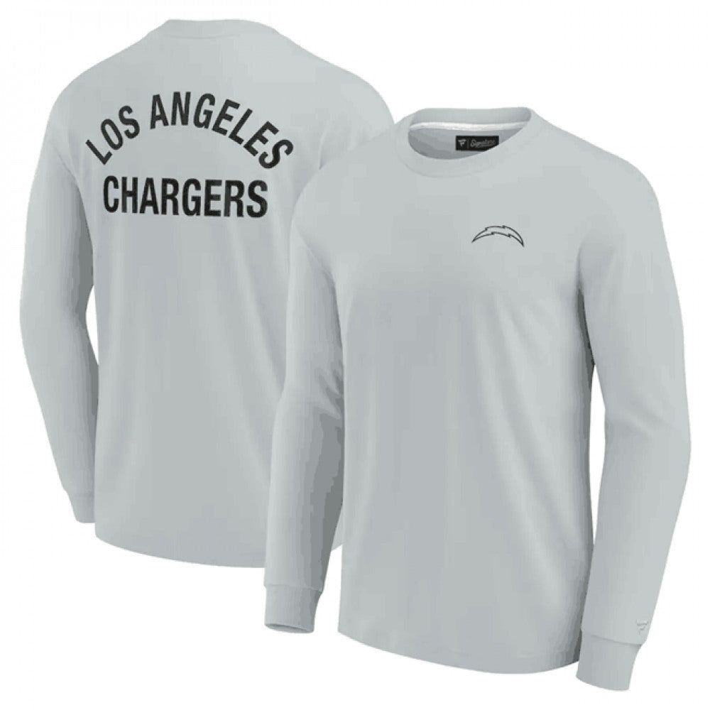 Men's Los Angeles Chargers Grey Signature Unisex Super Soft Long Sleeve T-Shirt 