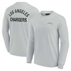 Men's Los Angeles Chargers Grey Signature Unisex Super Soft Long Sleeve T-Shirt 