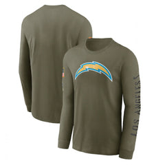 Men's Los Angeles Chargers 2022 Olive Salute to Service Long Sleeve T-Shirt 