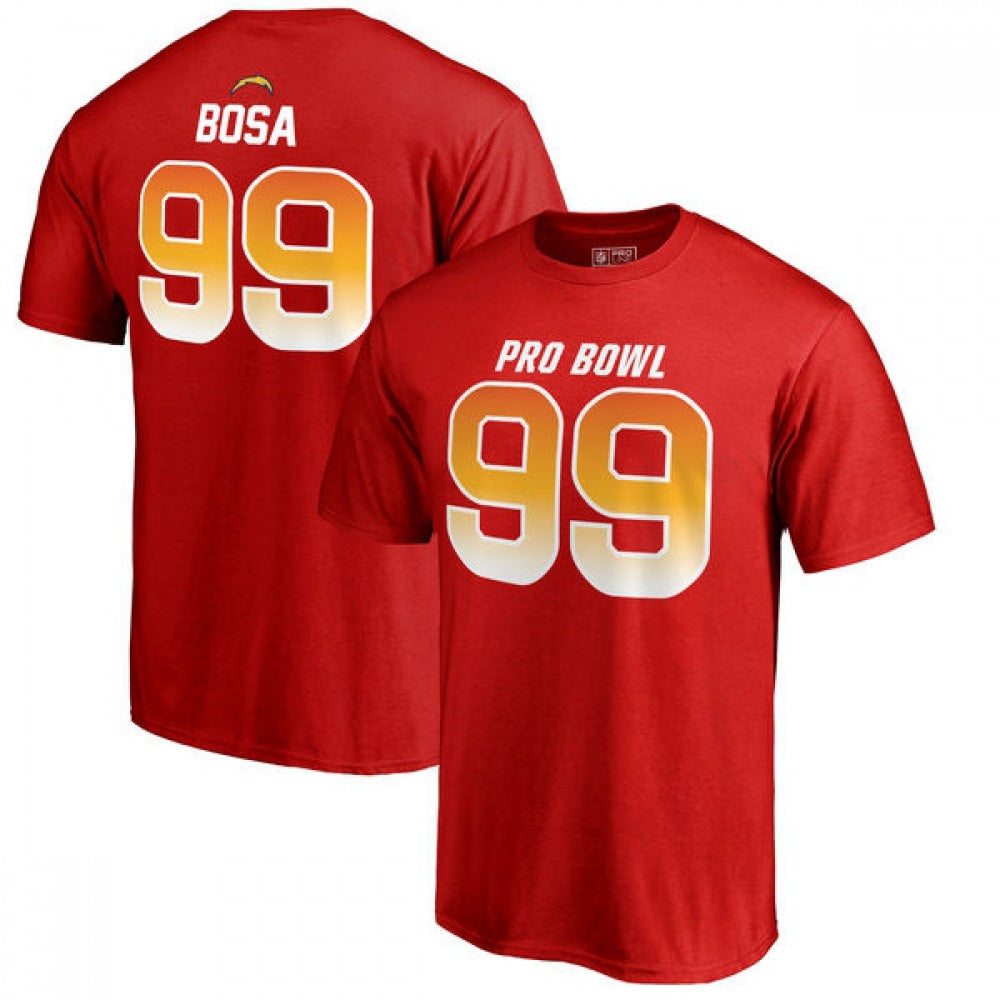 Chargers #99 Joey Bosa AFC Pro Line 2018 NFL Pro Bowl Red T-Shirt 