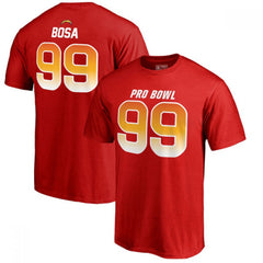 Chargers #99 Joey Bosa AFC Pro Line 2018 NFL Pro Bowl Red T-Shirt 