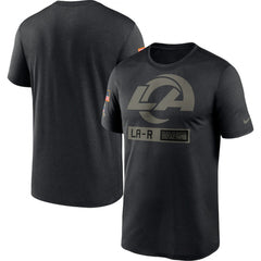 Men's Los Angeles Rams 2020 Black Salute To Service Performance T-Shirt 
