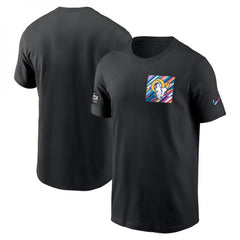 Men's Los Angeles Rams Black 2023 Crucial Catch Sideline Tri-Blend T-Shirt 