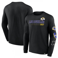 Men's Los Angeles Rams Black Go the Distance Long Sleeve T-Shirt 