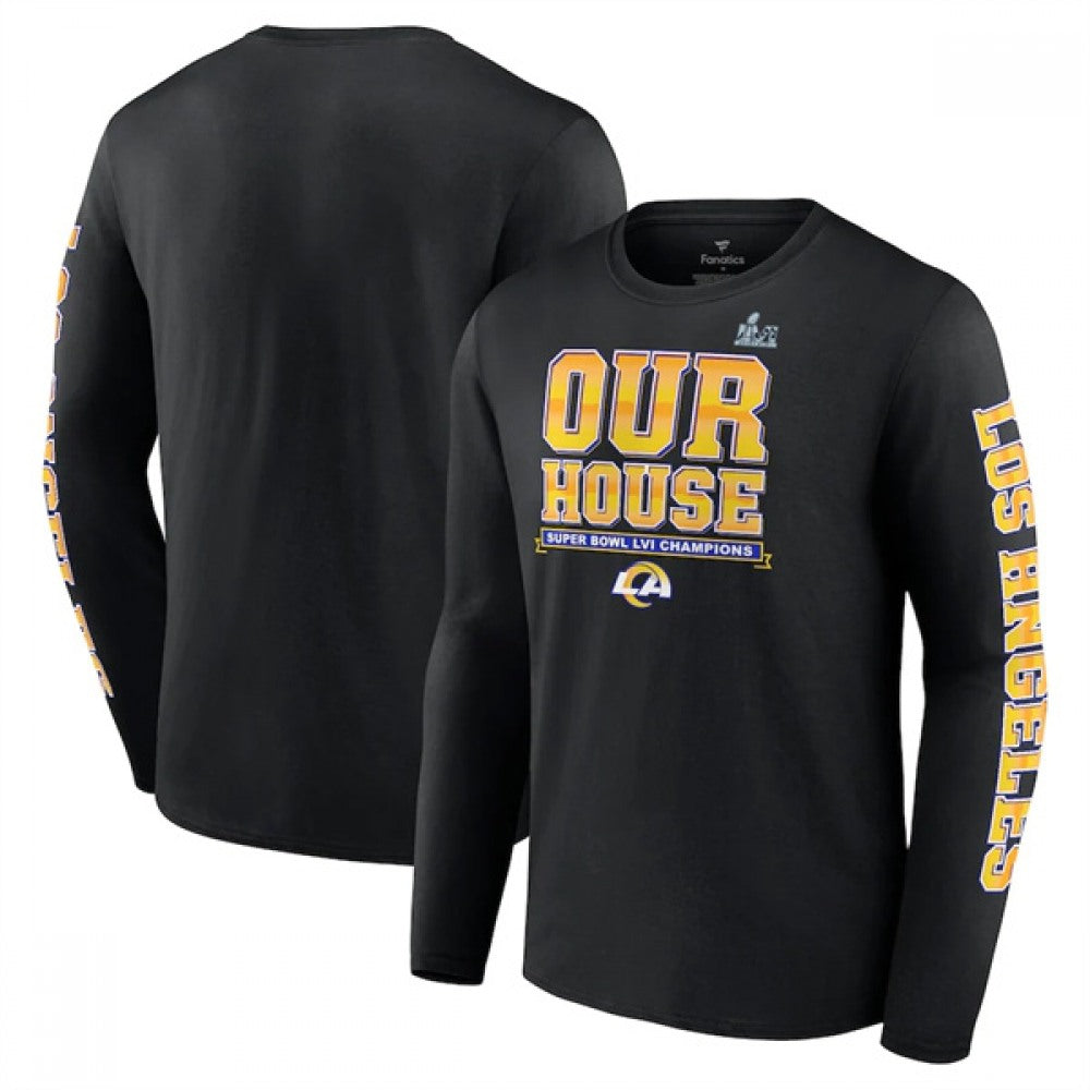 Men's Los Angeles Rams 2022 Black Super Bowl LVI Champions Long Sleeve T-Shirt 