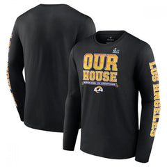 Men's Los Angeles Rams 2022 Black Super Bowl LVI Champions Long Sleeve T-Shirt 