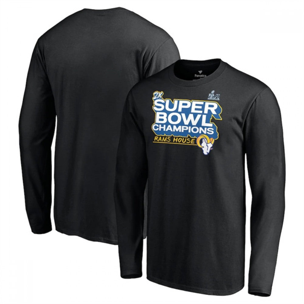 Men's Los Angeles Rams 2022 Black Super Bowl LVI Champions Long Sleeve T-Shirt 