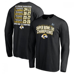 Men's Los Angeles Rams 2022 Black Super Bowl LVI Champions Long Sleeve T-Shirt 