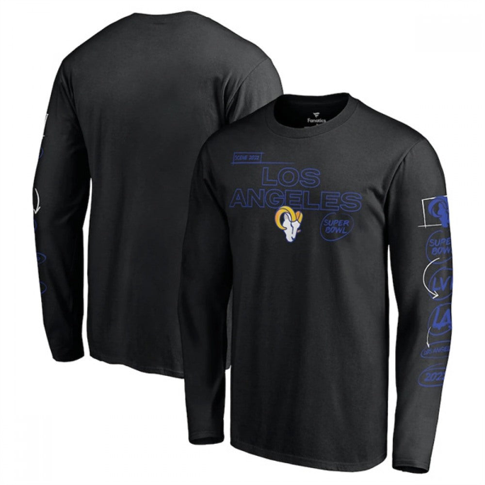 Men's Los Angeles Rams 2022 Black Super Bowl LVI Champions Long Sleeve T-Shirt 